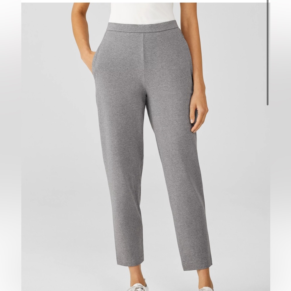 Eileen Fisher Heathered Organic Cotton Jersey Slouchy Pant *NWT*